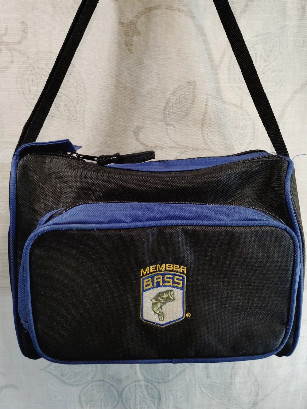 B.A.S.S Black and Blue Messenger/ Tackle Bag with Adjustable Strap